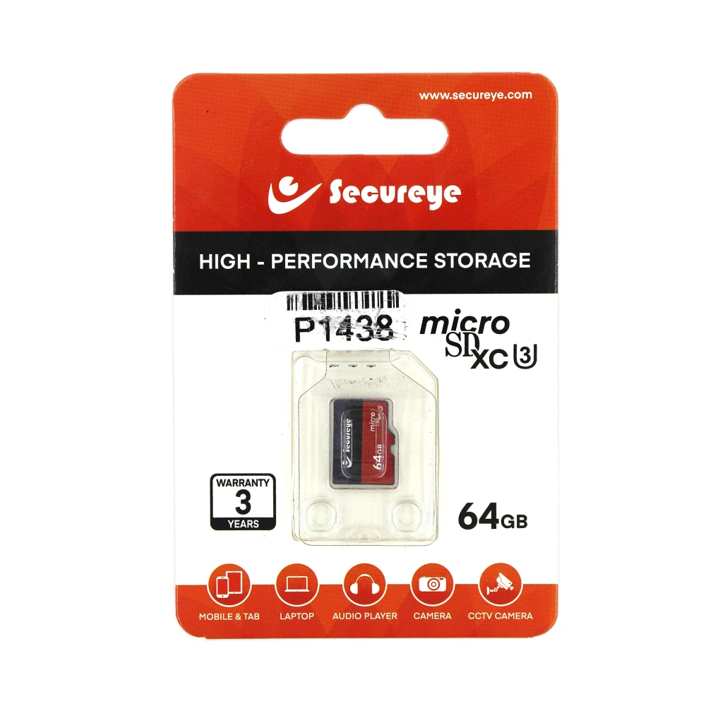 Secureye Micro SD Card 64GB For CCTV Camera and Smart Phone